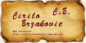 Ćirilo Brzaković vizit kartica